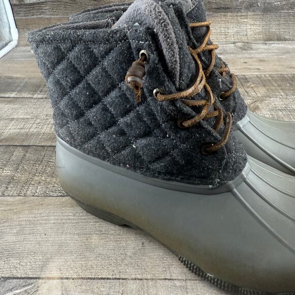 Sperry Womens Waterproof Emboss Wool Duck Boots Rain Snow Size 9M - Picture 5 of 16